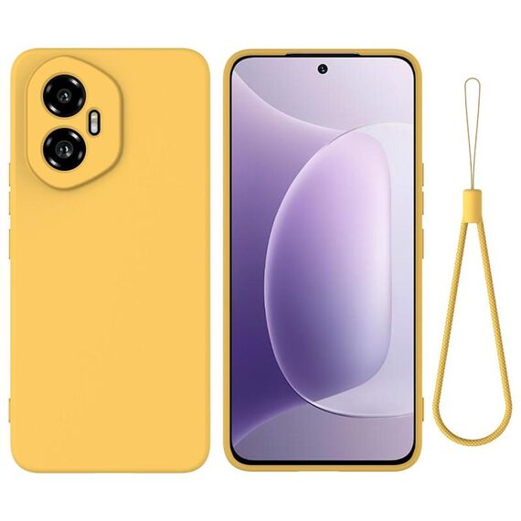Custodia antiurto in silicone liquido color puro per Honor 300 (giallo)