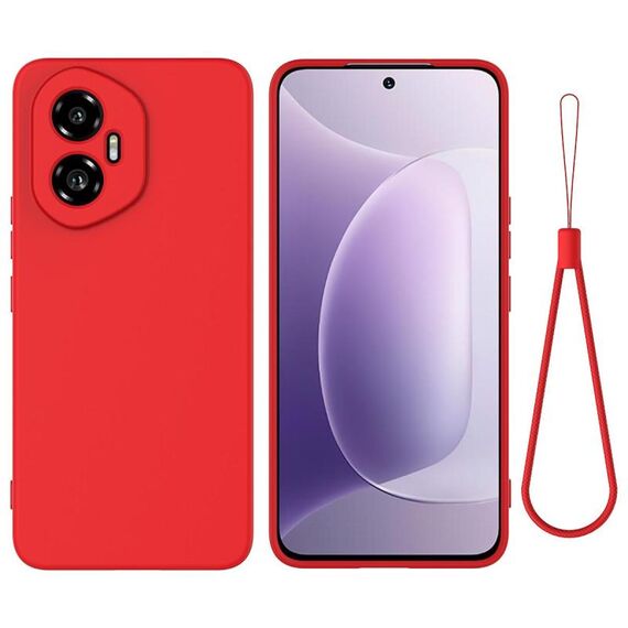 Custodia antiurto in silicone liquido color puro per Honor 300 (rosso)