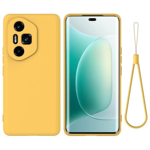 Custodia antiurto in silicone liquido color puro per Honor 300 Ultra / 300 Pro (giallo)