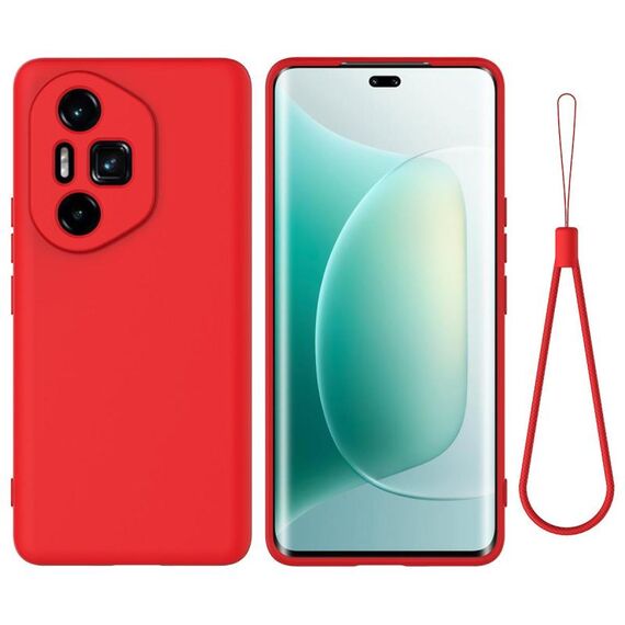 Custodia antiurto in silicone liquido color puro per Honor 300 Ultra / 300 Pro (rosso)