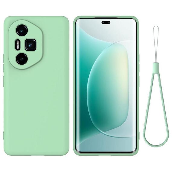 Custodia antiurto in silicone liquido color puro per Honor 300 Ultra / 300 Pro (verde)