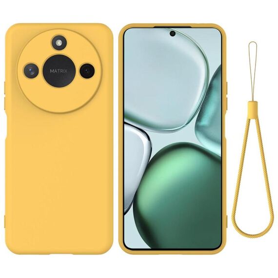 Custodia antiurto in silicone liquido color puro per Honor X9c Smart / X60 (giallo)