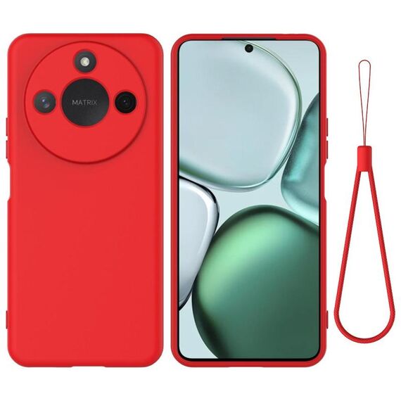 Custodia antiurto in silicone liquido color puro per Honor X9c Smart / X60 (rosso)