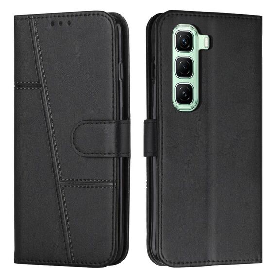 Per Infinix Hot 50 Pro+ 4G Custodia per telefono in pelle con fibbia e cuciture in vitello (nero)