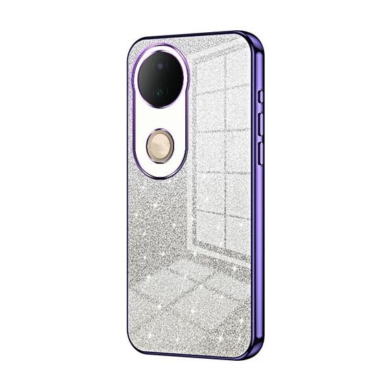 Per vivo S20 Custodia per telefono elettrolitica con polvere glitterata sfumata (viola)