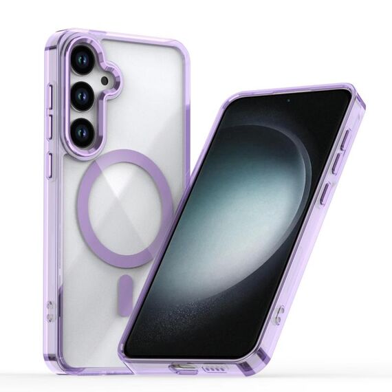Custodia trasparente magnetica MagSafe per Samsung Galaxy S24+ 5G (viola)