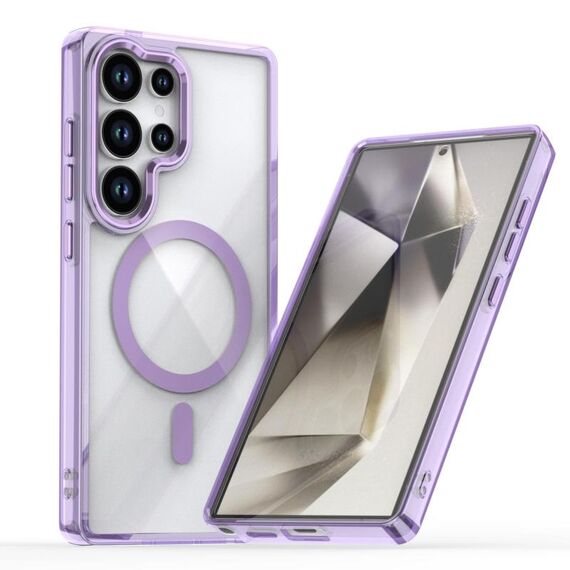 Custodia trasparente magnetica MagSafe per Samsung Galaxy S25 Ultra 5G (viola)