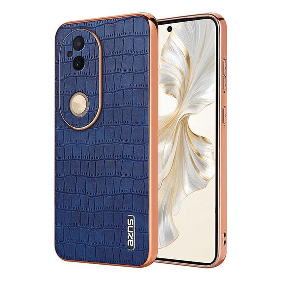 Per vivo S20 AZNS Custodia per telefono con copertura completa in coccodrillo con cornice elettrolitica (blu)