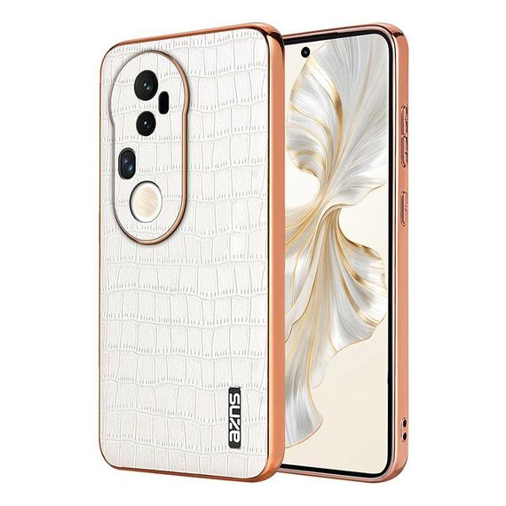 Per vivo S20 Pro AZNS Custodia per telefono con struttura elettrolitica e texture a coccodrillo, copertura totale (bianca)