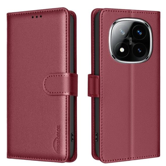 Per Redmi Note 14 Pro 4G Custodia in pelle antifurto con texture Litchi RFID (rosso)