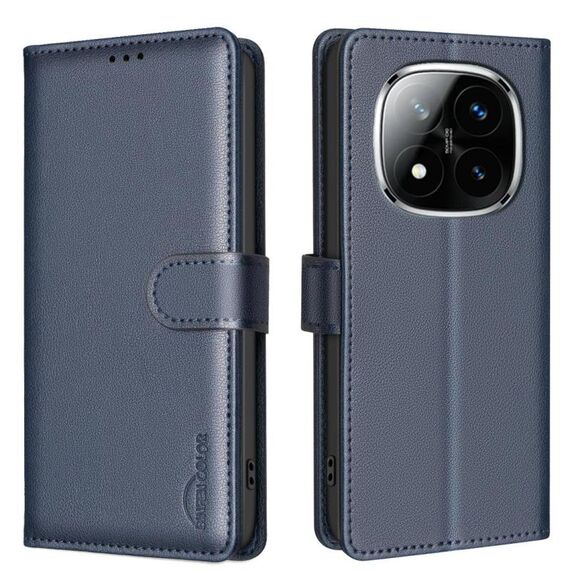 Per Redmi Note 14 Pro 4G Custodia in pelle antifurto con texture Litchi RFID (blu)
