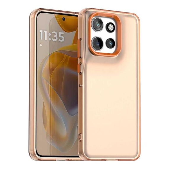Per Motorola ThinkPhone 25 Candy PC Hybrid TPU antiurto Custodia per telefono (arancione)