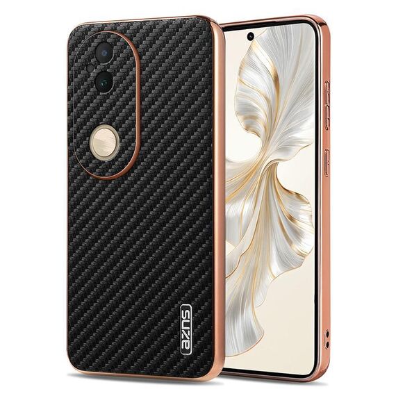 Per vivo S20 AZNS Custodia per telefono con trama in fibra di carbonio con bordo elettrolitico (nero)