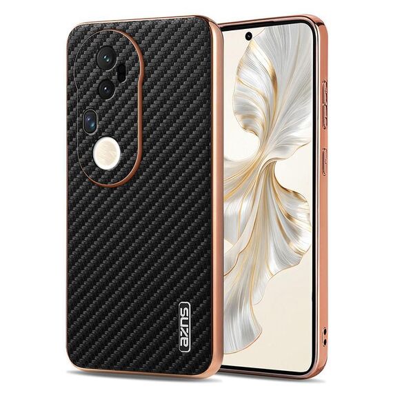 Per vivo S20 Pro AZNS Custodia per telefono con trama in fibra di carbonio con bordo elettrolitico (nero)
