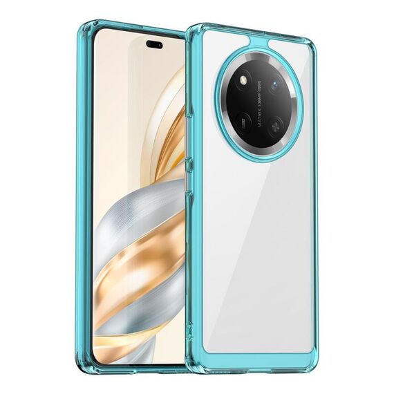 Custodia per telefono in TPU ibrida acrilica serie Colorful per Honor X9c (blu trasparente)