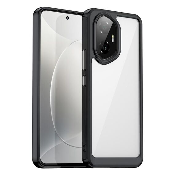 Custodia per telefono in TPU ibrida acrilica serie colorata per Honor 300 (nera)