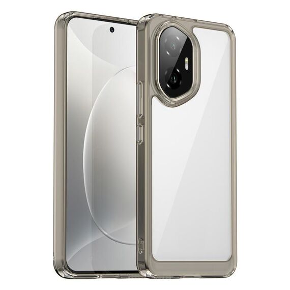 Custodia per telefono in TPU ibrida acrilica serie Colorful per Honor 300 (grigio trasparente)