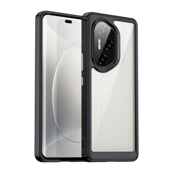 Custodia per telefono in TPU ibrida acrilica serie colorata per Honor 300 Pro (nera)