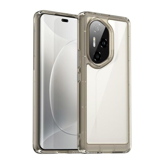 Custodia per telefono in TPU ibrida acrilica serie Colorful per Honor 300 Pro (grigio trasparente)