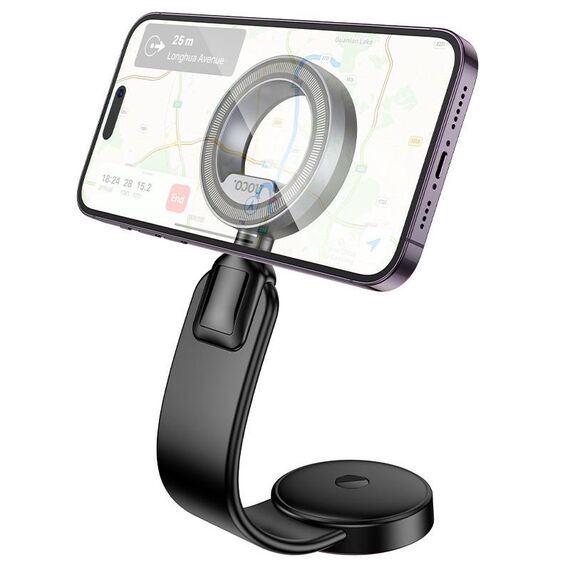 hoco H71 Totem Supporto magnetico per telefono con anello per console centrale auto (nero grigio)