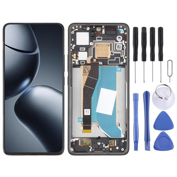 Per Xiaomi 14T Pro Schermo LCD originale Digitizer assemblaggio completo con telaio (nero)