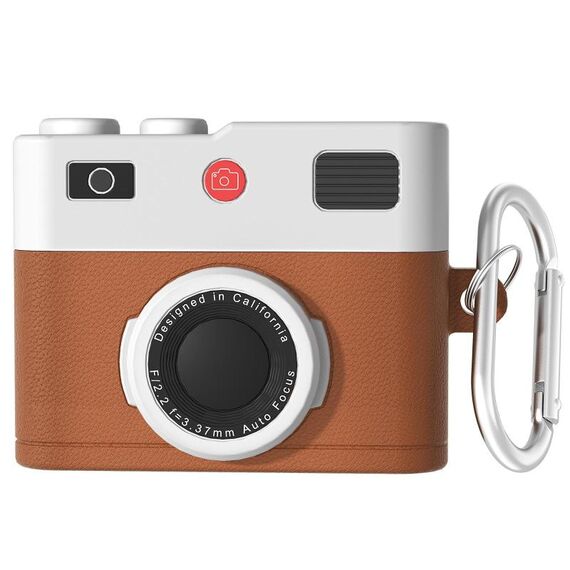 Per AirPods Pro / Pro 2 Auricolare Silicone Retro Camera Design Custodia Protettiva (Marrone)