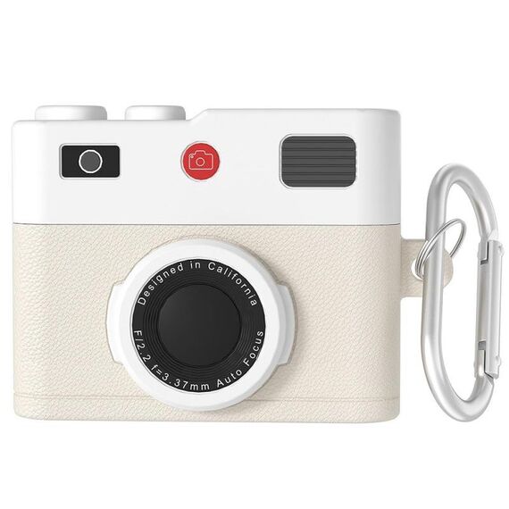 Per AirPods Pro / Pro 2 Auricolare Silicone Retro Camera Design Custodia Protettiva (Beige)