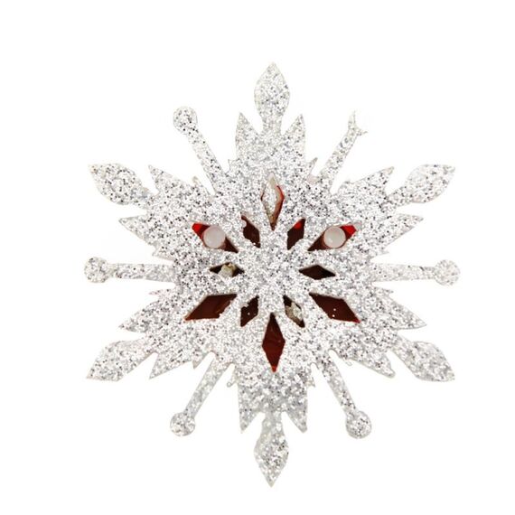 Decorazione spilla luminosa dei cartoni animati per Natale, bambini e adulti, travestimenti (fiocco di neve)