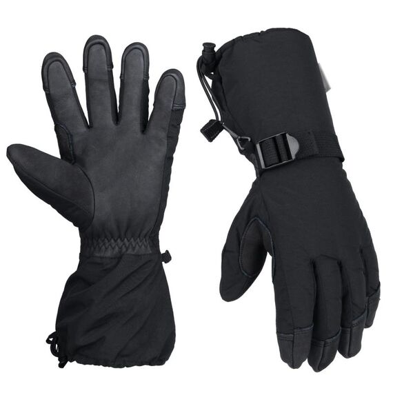Guanti da sci invernali per uomo e donna, guanti da sci per sport all'aria aperta, stile: cinque dita, nero (XL)