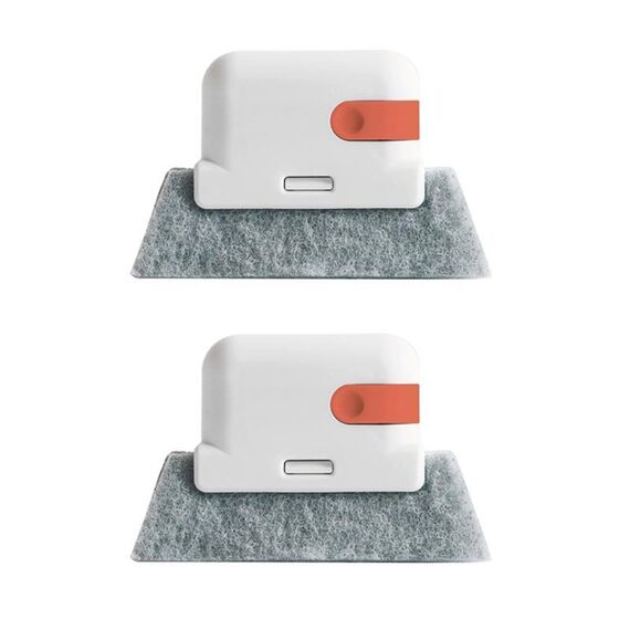 2 pezzi Spazzola per fessure per finestre portatile multifunzionale per uso domestico 2 in 1 Strumento per la pulizia delle scanalature (rosso)