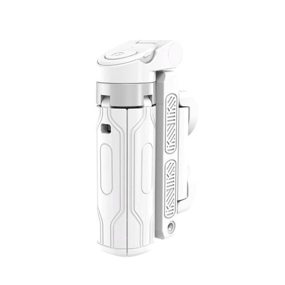 Mini Selfie Stick tascabile 3 in 1 con impugnatura estensibile e treppiede per telefono con telecomando Bluetooth (bianco)