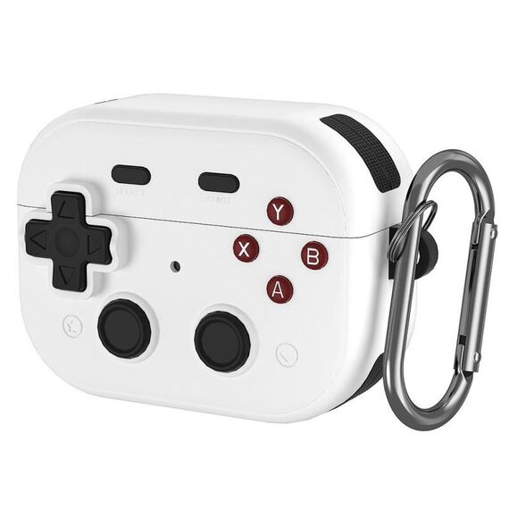 Per AirPods Pro 2 Earbuds Cover Custodia protettiva per console di gioco retrò con design a serratura (bianco)