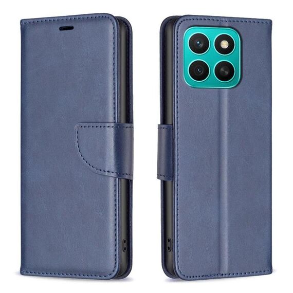 Per Honor X8c 4G Custodia per telefono in pelle di agnello con texture a flip di colore puro (blu)