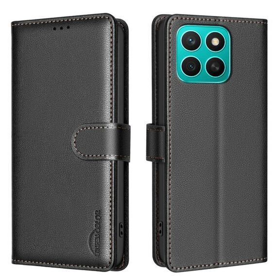 Per Honor X8c 4G Custodia per telefono in pelle antifurto con texture Litchi RFID (nero)