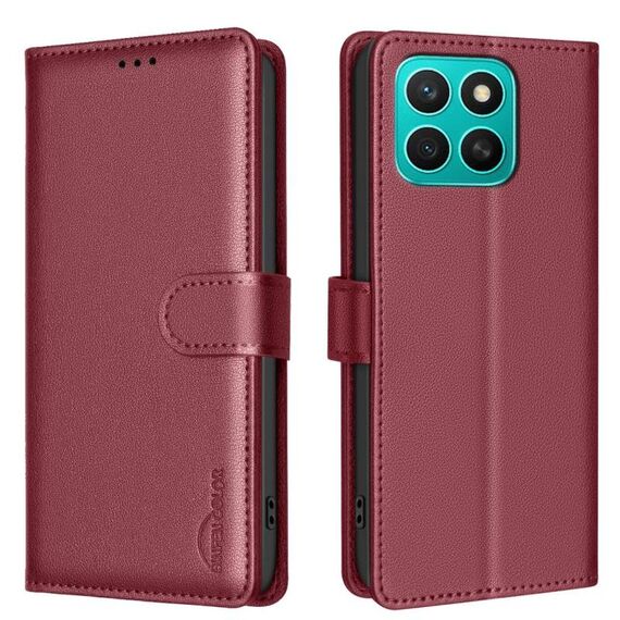 Per Honor X8c 4G Custodia per telefono in pelle antifurto RFID con texture Litchi (rosso)