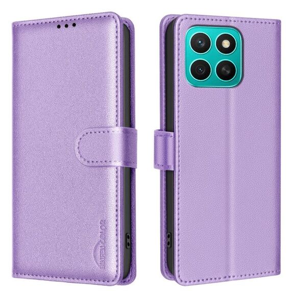 Per Honor X8c 4G Custodia in pelle antifurto con texture Litchi RFID (viola)
