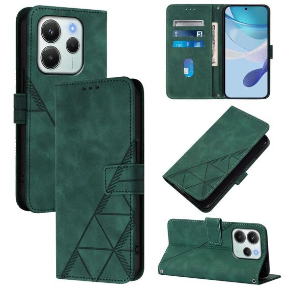 Custodia a tracolla in pelle con stampa 3D per Redmi Note 14 4G EU da 164,84 mm (verde)