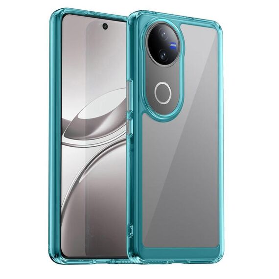 Custodia per telefono in TPU ibrida acrilica serie Colorful per vivo V50 (blu trasparente)