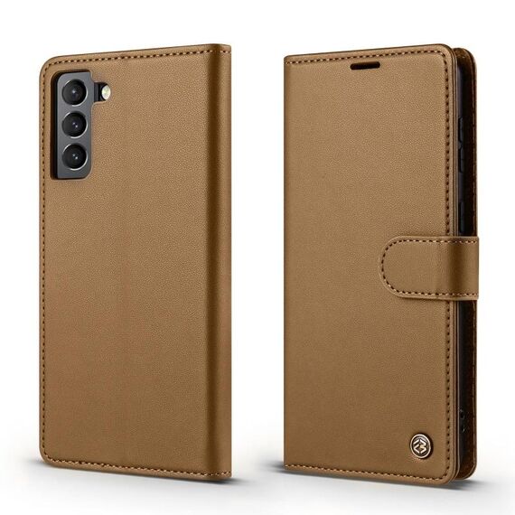 Per Samsung Galaxy S21 FE 5G Forwenw F6 Series Custodia in pelle RFID per telefono (marrone)