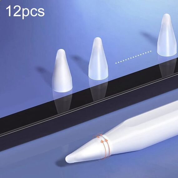 Per Apple Pencil Series NC001 Punta per penna stilo in silicone antiscivolo e silenziosa estesa (6 pezzi bianco latte + 6 pezzi trasparente)