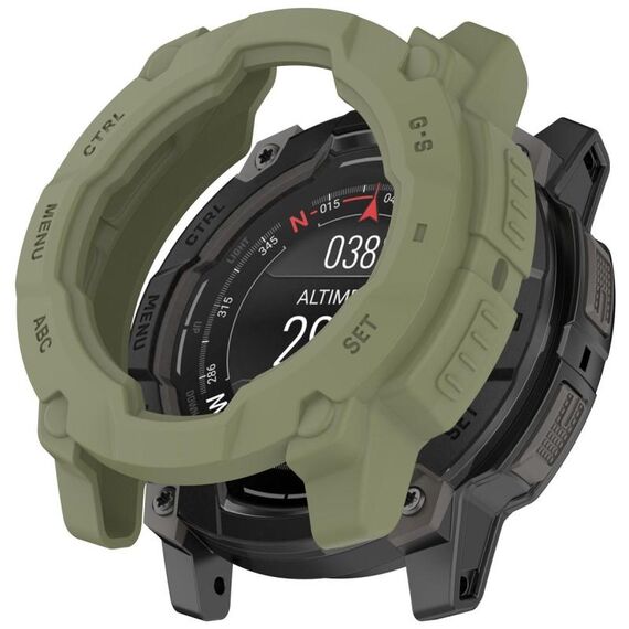 Per Garmin Instinct 3 AMOLED / Solar 50mm Armor Hollow Watch Custodia protettiva (verde)