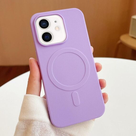 Per iPhone 11 Custodia per telefono in TPU MagSafe Stripe (viola chiaro)