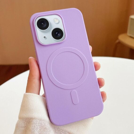 Per iPhone 14 Plus Custodia per telefono in TPU MagSafe Stripe (viola chiaro)