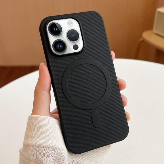Per iPhone 14 Pro Custodia per telefono in TPU MagSafe Stripe (Nero)