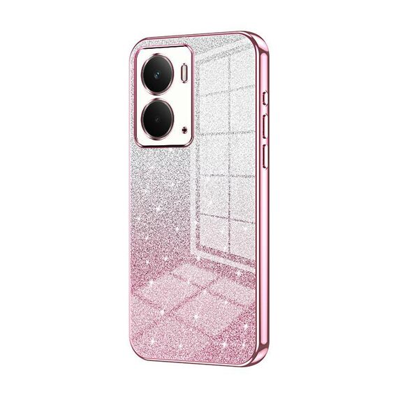 Per Realme Neo7x Custodia per telefono elettrolitica con polvere glitterata sfumata (rosa)