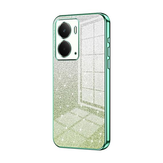 Per Realme Neo7x Custodia per telefono elettrolitica con polvere glitterata sfumata (verde)