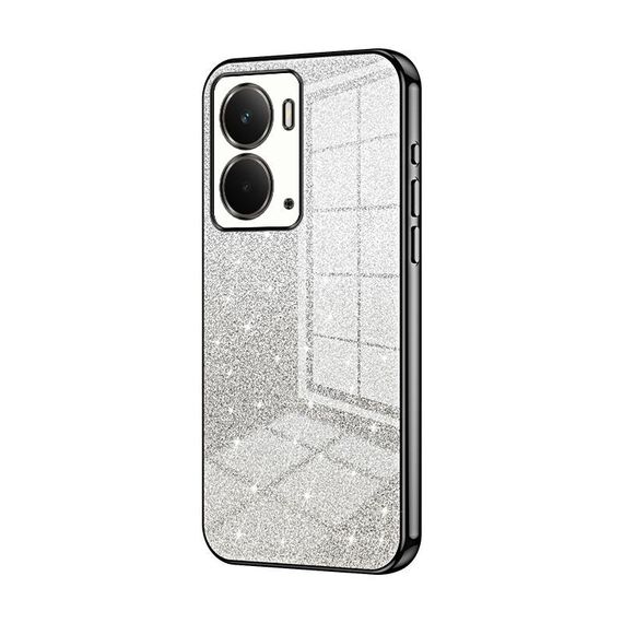 Per Realme Neo7x Custodia per telefono elettrolitica con polvere glitterata sfumata (nera)