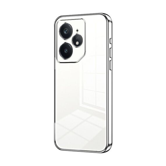 Per Realme Neo7 Custodia per telefono con foro sottile e placcatura trasparente (argento)