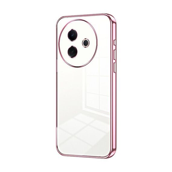 Per vivo Y39 5G Custodia per telefono con foro sottile e placcatura trasparente (rosa)