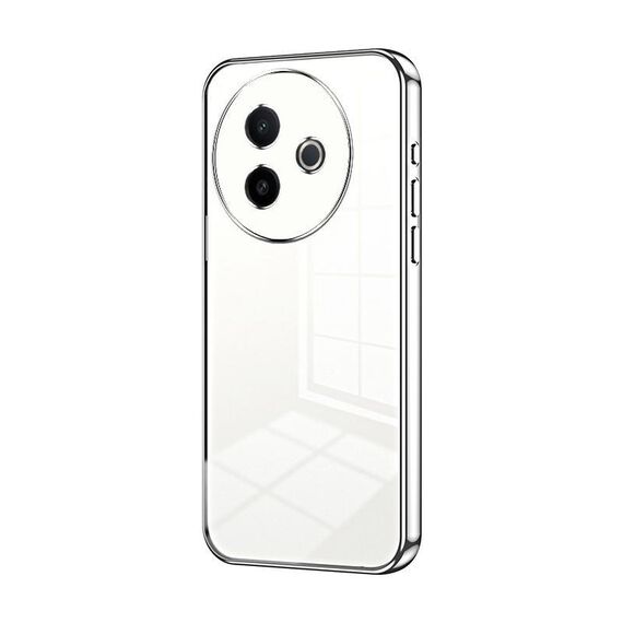 Per vivo Y300i Custodia per telefono con foro sottile e placcatura trasparente (argento)